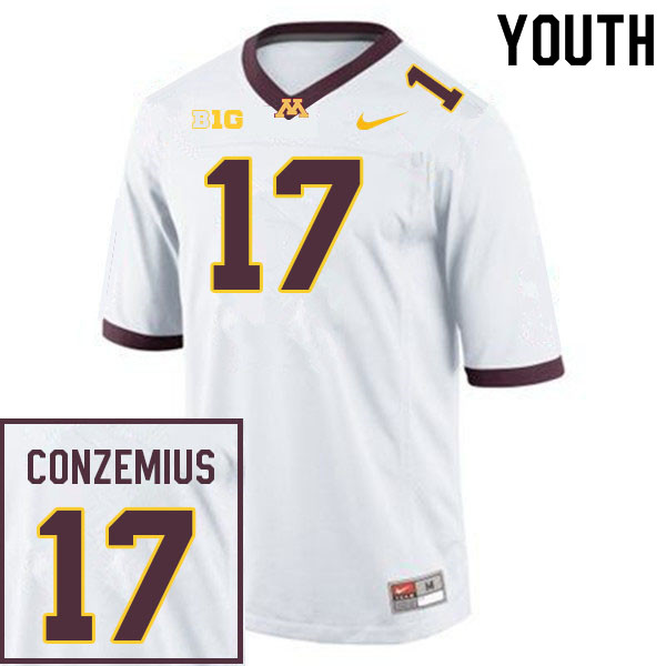 Youth #17 Cade Conzemius Minnesota Golden Gophers College Football Jerseys Sale-White